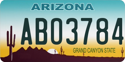 AZ license plate ABO3784