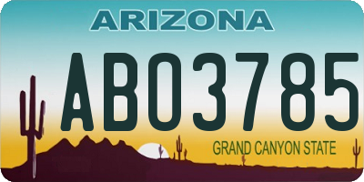 AZ license plate ABO3785