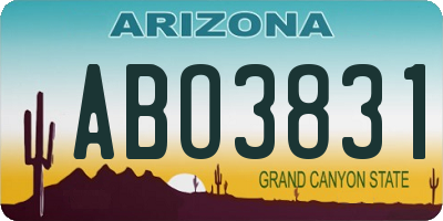 AZ license plate ABO3831