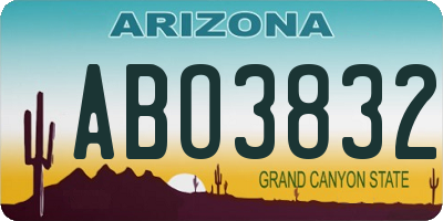 AZ license plate ABO3832
