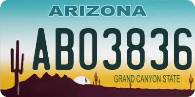 AZ license plate ABO3836