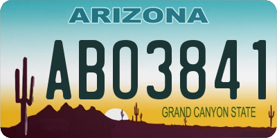 AZ license plate ABO3841