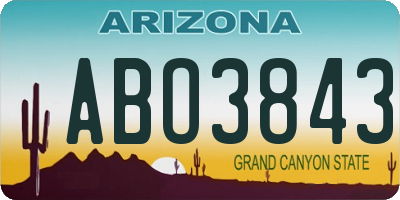 AZ license plate ABO3843