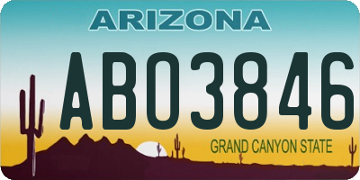 AZ license plate ABO3846