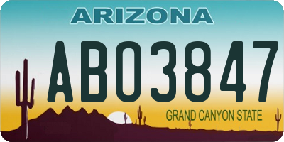 AZ license plate ABO3847