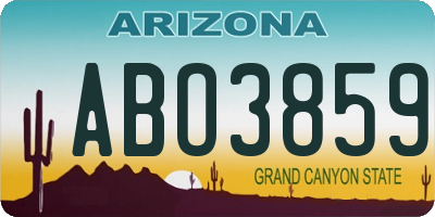 AZ license plate ABO3859