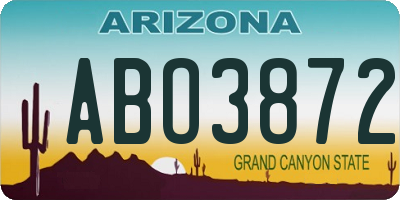 AZ license plate ABO3872