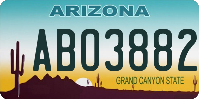 AZ license plate ABO3882