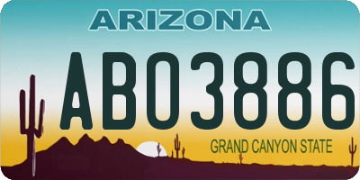 AZ license plate ABO3886
