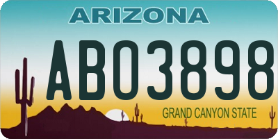 AZ license plate ABO3898