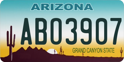 AZ license plate ABO3907