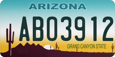 AZ license plate ABO3912