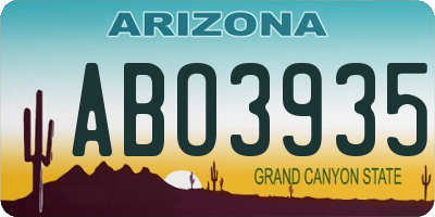 AZ license plate ABO3935