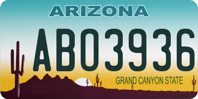AZ license plate ABO3936