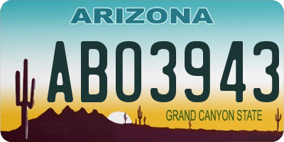AZ license plate ABO3943