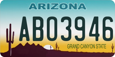 AZ license plate ABO3946