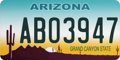 AZ license plate ABO3947