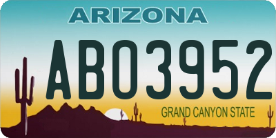 AZ license plate ABO3952