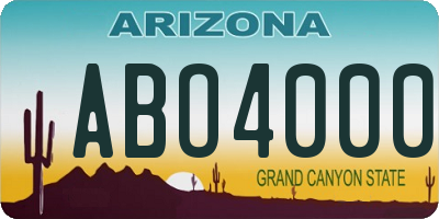 AZ license plate ABO4000