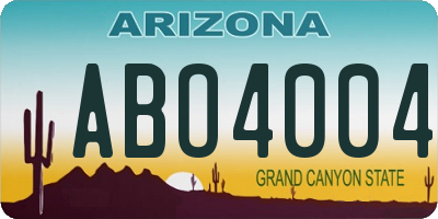 AZ license plate ABO4004