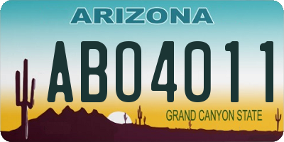 AZ license plate ABO4011