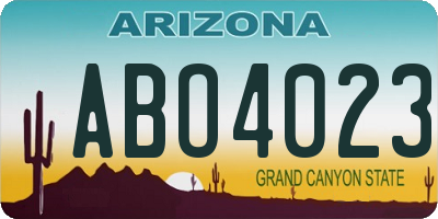 AZ license plate ABO4023