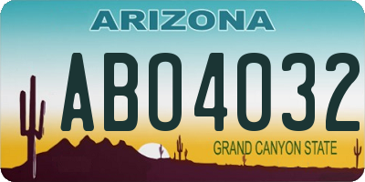 AZ license plate ABO4032