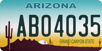 AZ license plate ABO4035