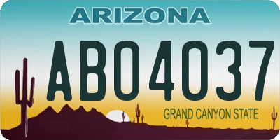 AZ license plate ABO4037