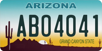 AZ license plate ABO4041