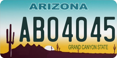 AZ license plate ABO4045