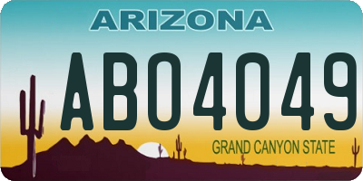 AZ license plate ABO4049