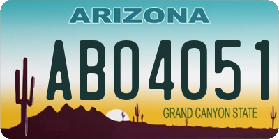 AZ license plate ABO4051