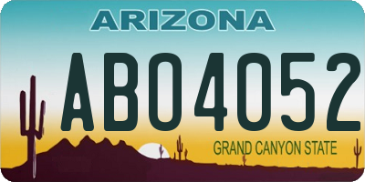 AZ license plate ABO4052