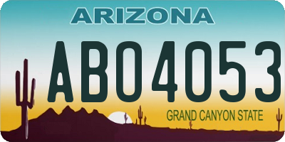 AZ license plate ABO4053