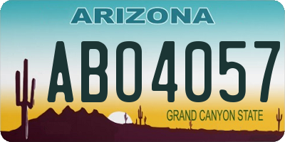 AZ license plate ABO4057