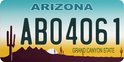 AZ license plate ABO4061