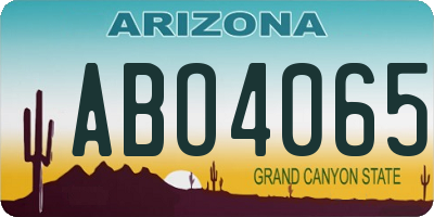 AZ license plate ABO4065