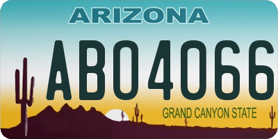 AZ license plate ABO4066