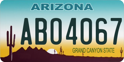 AZ license plate ABO4067
