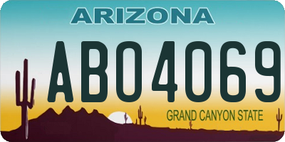 AZ license plate ABO4069