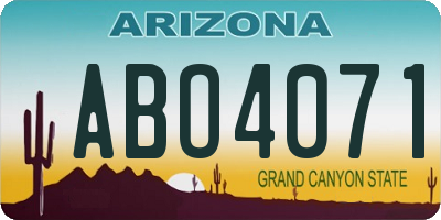 AZ license plate ABO4071