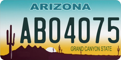 AZ license plate ABO4075