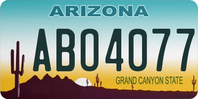 AZ license plate ABO4077