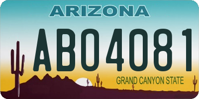 AZ license plate ABO4081
