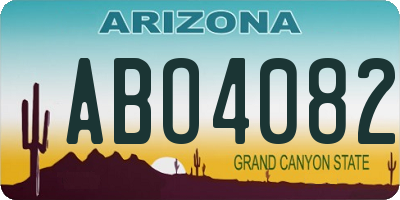 AZ license plate ABO4082