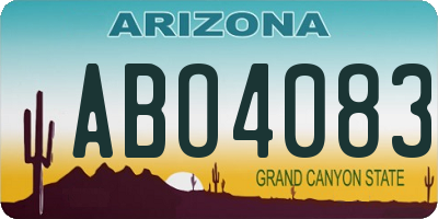 AZ license plate ABO4083
