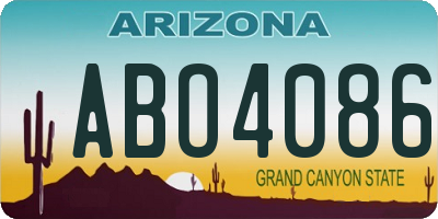 AZ license plate ABO4086