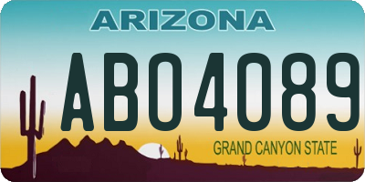 AZ license plate ABO4089