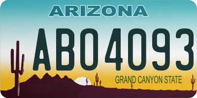 AZ license plate ABO4093